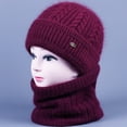 thumbnail image 1 of Women Winter One Piece Beanie Hat Slouchy Fleece Balaclavas Face Mask Neck Scarf Set Earmuff Ski Snow Knit Hats, 1 of 3