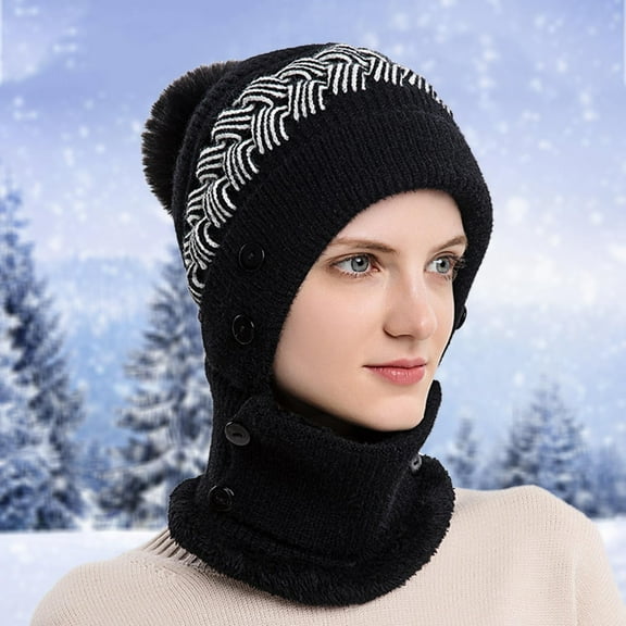 Women Winter Outdoor Riding Headgear Cold-Proof Ski Cap Warm Bib Face Integrated Cold-Proof Hood Hat Hats for Cold Weather Tapper Hat Rabbit Hat Ear Winter Hates Women Trapper Winter Hats Hats with
