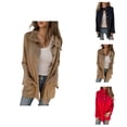 thumbnail image 1 of Women Winter Oversized Neck Lapel Long SleeveJacket Solid Color Coat Cardigan Sweaters for Women, 1 of 2