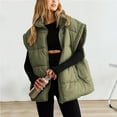 Women Winter Oversized Vest Lightweight Stand Collar Flysleeve
