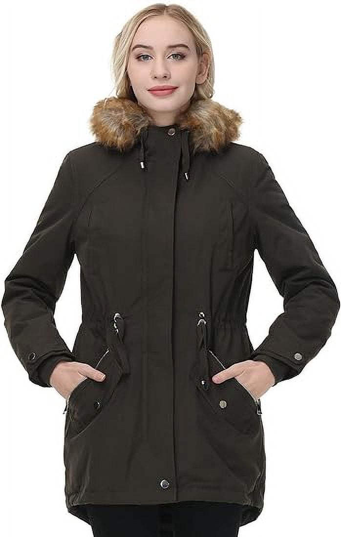 Faux Fur Ladies Fleece Lined Waterproof Coat GRACE KARIN Women's