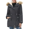 thumbnail image 1 of Women Winter Parka Coat, Windproof Women Winter Coat Fleece Lined Long Parka with Faux-Fur Hood (Grey, X-Small), 1 of 8