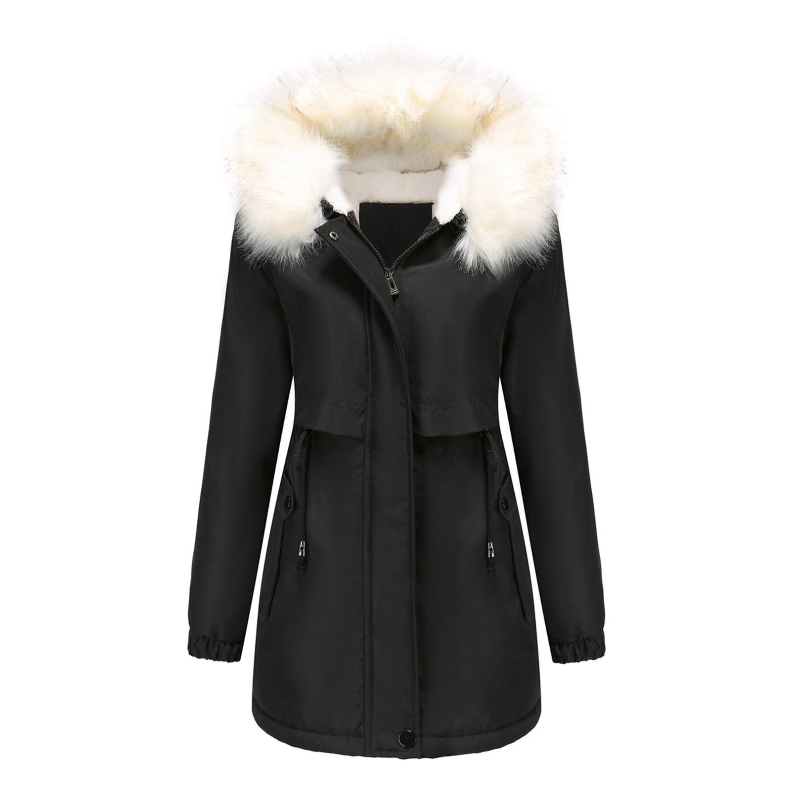 Women Winter Parka Coat, Windproof Women Winter Coat Fleece Lined Long