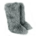 thumbnail image 1 of Women Winter Plush Faux Fur Knee High Snow Boots Fluffy Warm Long Boots Outside Big Size, 1 of 2