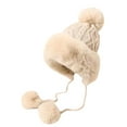thumbnail image 1 of ZQUUVOU Women Winter Pompom Beanie Hat with Warm Plus Velvet Integrated Warm Cold Proof Earmuffs Hat Beige, 1 of 3