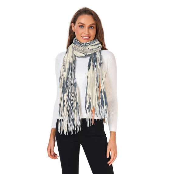 Women Winter Scarves Fashion Pashmina Shawl Wraps Long Blanket Scarf for Fall Spring Garden with Pagoda and Bridge