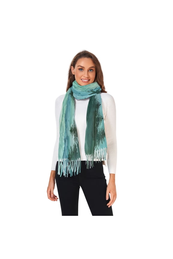Women Winter Scarves Fashion Pashmina Shawl Wraps Long Blanket Scarf for Fall Spring Deer in Forests