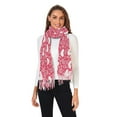 thumbnail image 1 of Women Winter Scarves Fashion Pashmina Shawl Wraps Long Blanket Scarf for Fall Spring Red Doodled Hearts, 1 of 10