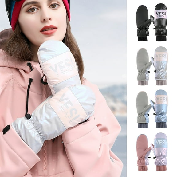 Women Winter Ski Gloves, Waterproof Touchscreen Snowboard Gloves, Windproof Warm Snow Gloves for Skiing Running and Cycling