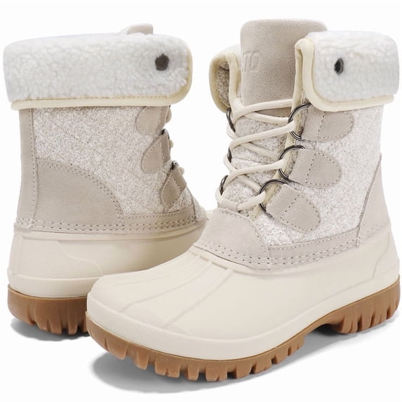 Women Winter Snow Boots Cold Weather Duck Boots WARM WOOD US Size 8