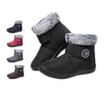 thumbnail image 1 of Women Winter Snow Boots: Fur Lined Warm Slip On Boots for Women Waterproof Non Slip Booties for Commute Outdoor Walking, 1 of 12