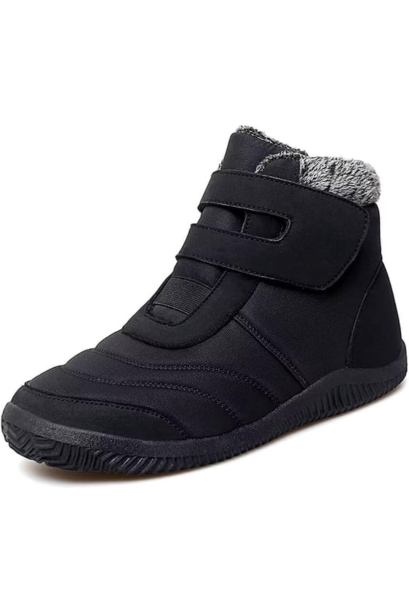 Women Winter Snow Boots Warm Furry Lined Ankle Booties Hook and Loop Outdoor Walking Womens Boots