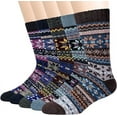 thumbnail image 1 of Women Winter Socks Warm Soft Wool Socks Gift Socks Women Christmas Gifts Cozy Crew Socks Vintage Casual Thick Socks, 1 of 7