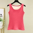 thumbnail image 1 of Women Winter Tank Tops Warm Stretchy Round Neck Solid Color Thick Fleece-lined Sleeveless Wide Straps Fall Camisole Casual Trendy Comfy Plain Underwear Lounge Blouse, 1 of 9