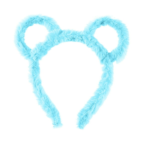 Women Winter Thick Stuffed Headband Round Bear Ears Makeup Hair Hoop Cartoon Shaped Hair Accessory for Party