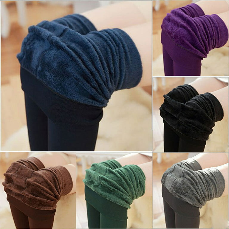 Women Winter Thick Warm Fleece Lined Thermal Stretchy Slim Skinny Leggings  Pants 