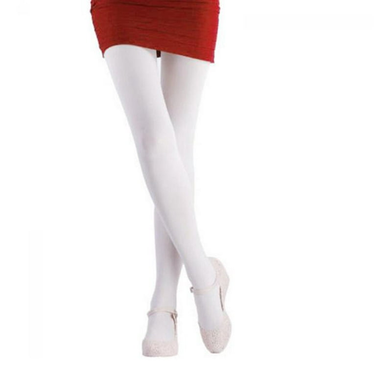 Women Winter Thick Warm Lined Thermal Stretchy Pantyhose Tights Elastic  Leggings (White)