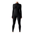thumbnail image 1 of Women Winter Tight Jumpsuit Sport Yoga Workout Ribbed Zipper Long Sleeve Dance Training Fitness Yoga Suit, 1 of 4