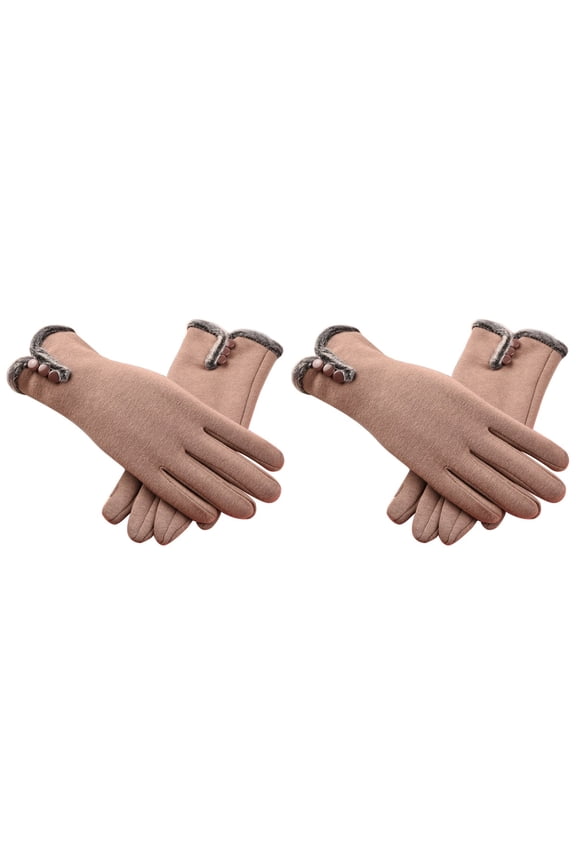 Women Winter Touch Screen Gloves Windproof Fleece Lined, Warm Wool Texting Mittens for Cold Weather Outdoor Activities, Thermal Hand Warmers for Driving Cycling Daily Use Ladies , 2 Pairs of Gloves