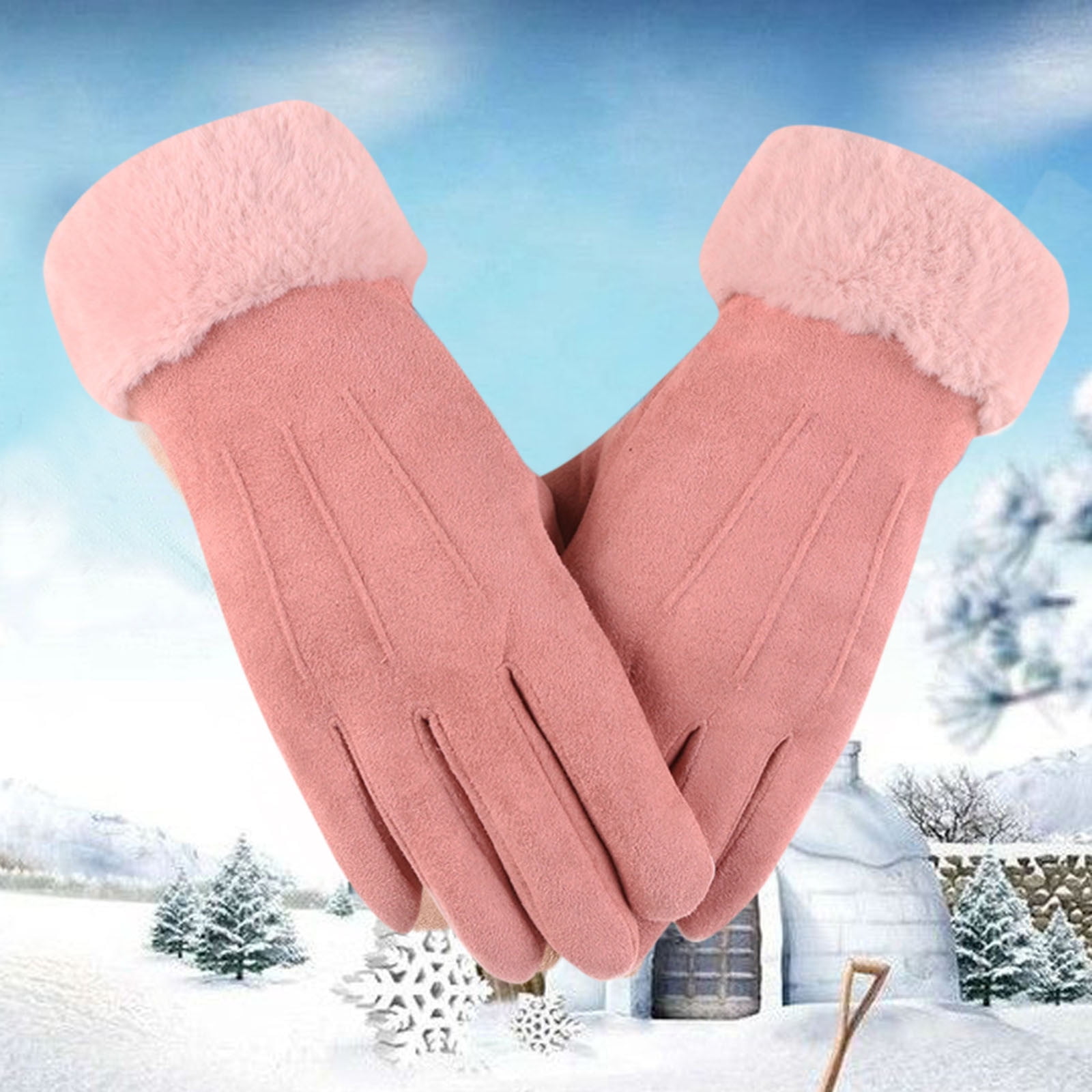 "Women Winter Touchscreen Gloves For Cold Weather, Chenille Warm Cable