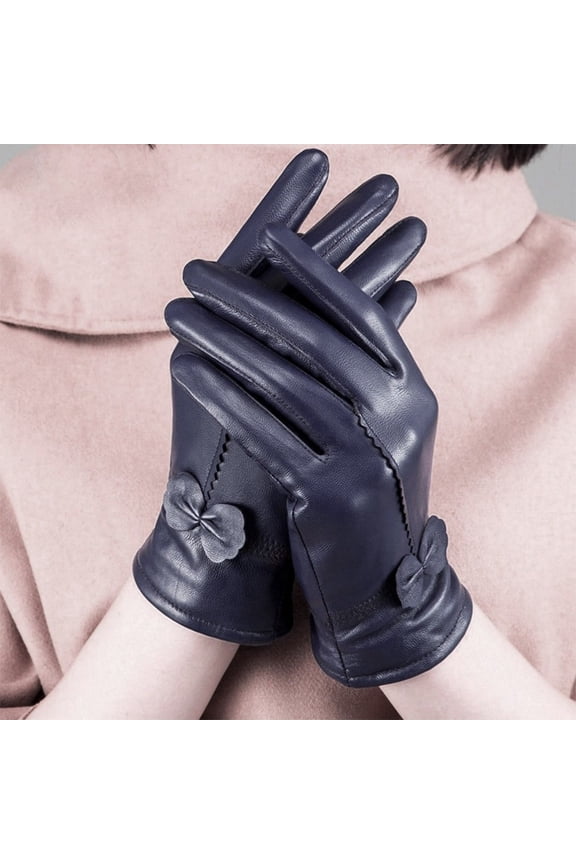 Women Winter Touchscreen Warm Lined Mittens for Cold Weather, Navy