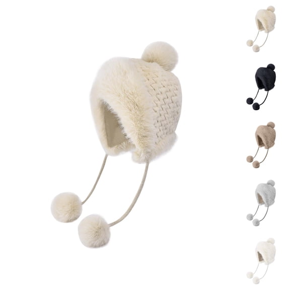 Women Winter Trapper Hat – Thick Plush Pom Pom Design with Warm Ear Protection, Cozy Fashion Style Thermal Accessories for Outdoor Snow Activities Hiking Travel, Cold Weather Gear Gift Ideas Ski