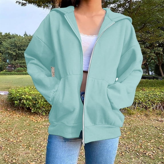 Women Winter Warm Casual Long Sleeve Hooded Solid Sweatshirt Coat For Cold Days