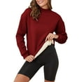 thumbnail image 1 of Women Winter Warm Casual Long Sleeve Hooded Solid Sweatshirt Coat, 1 of 6