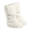 thumbnail image 1 of Women Winter Warm Fluffy Faux Mogolian Fur Mid-Calf Snow Boots Y2K Non-slip Plush Short Boots with Belts, 1 of 5