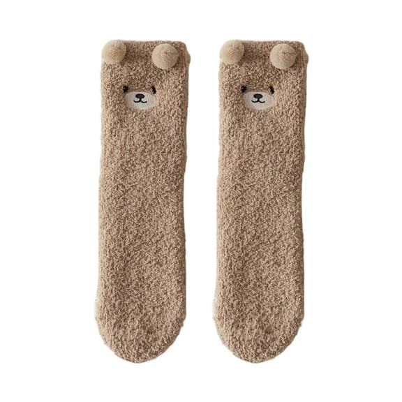 Women Winter Warm Fluffy Socks Home Floor Sleep KawaiiAnima 3D l BearCute