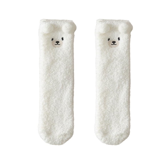 Women Winter Warm Fluffy Socks Home Floor Sleep KawaiiAnima 3D l BearCute