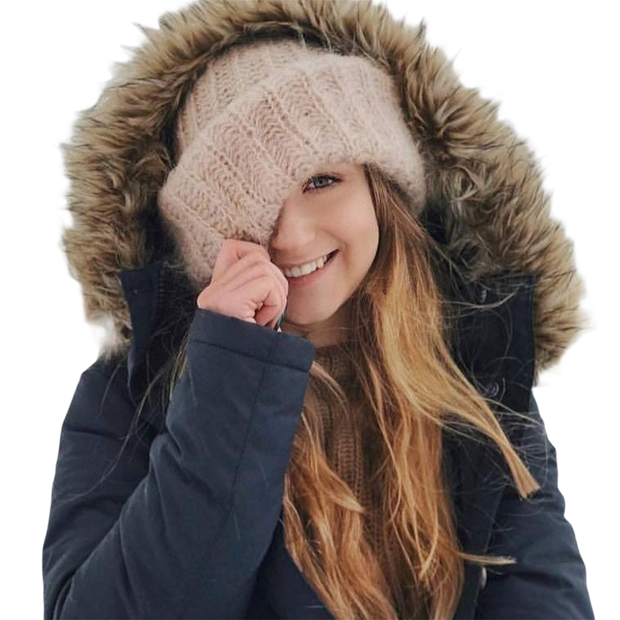 Women Winter Warm Knitted Beanie Hat Ribbed Stretchy Cuffed Plain Hats