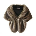 thumbnail image 1 of Women Winter Warm Outwear Clothes Faux Fur Long Shawl Coat Bridal Wedding Stole Wrap Shrug Scarf Top, 1 of 5