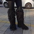 thumbnail image 1 of Women Winter Warm Plush Solid Faux Fur Knee High Snow Boots Female Outside Footwear Y2K Big Size Shoes, 1 of 2