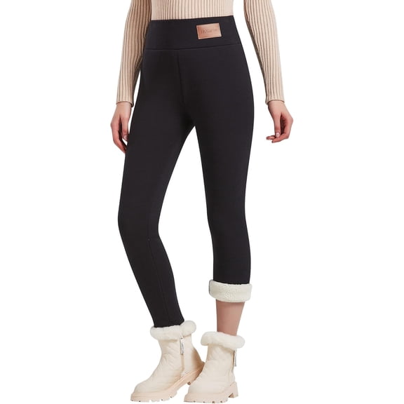 Women Winter Warm Thick Leggings Fleece Lined Stretchy Soft Thermal Sherpa Pants High Waist Tights