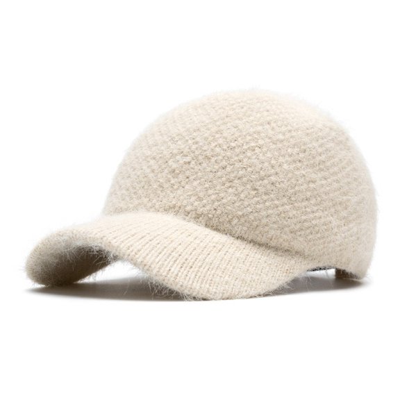Women Winter Warm Wool Baseball Cap Classic Solid Adjustable Duckbill Golf Hat