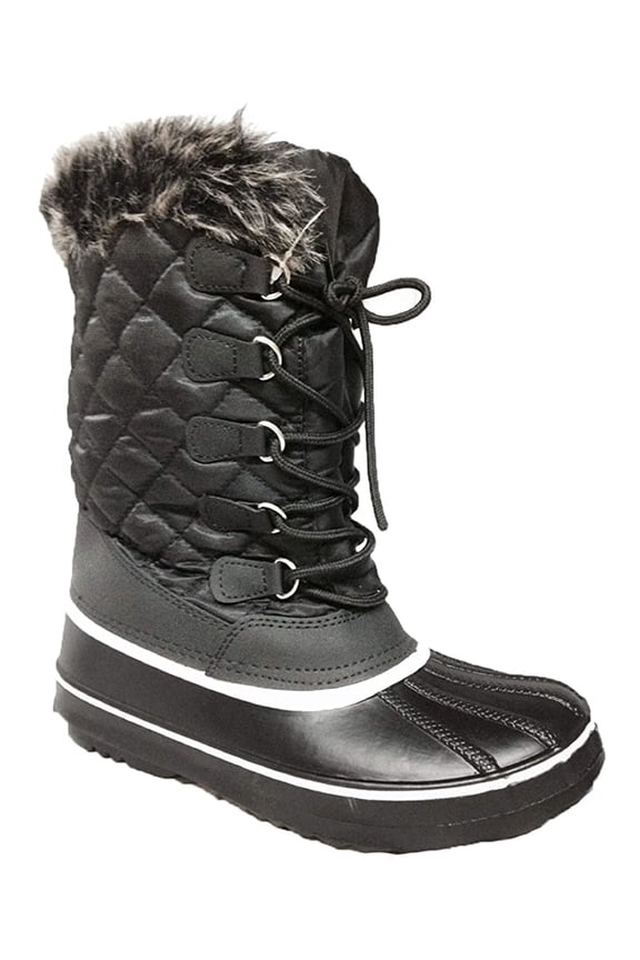 Women Winter Waterproof Snow Boots Warm Faux Fur Lining Shoes Lace Up Nonslip Winter Shoes Gift