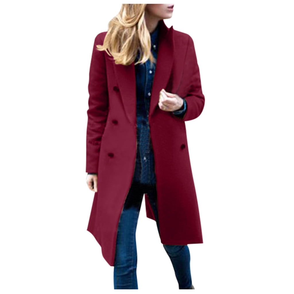 【WELLDER】 Double Breast Coat Wool double-breasted coat with buttons - Women | MANGO