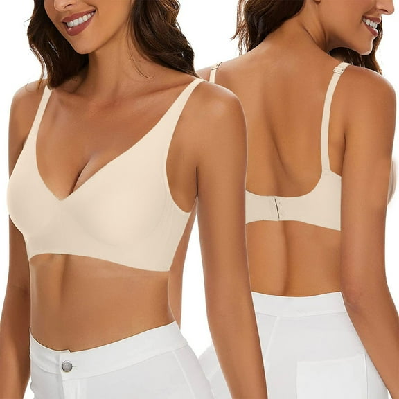 Women Wireless Bras no Underwire Women's Comfort Breathable Adjustable Buckle Underwear Plus Size Solid Color Soft Push Up Bras Size S-2XL