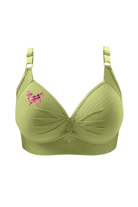 Women Wireless Bras with Soft Support Regular and Plus Size Comfy Seamless Full Coverage Sport Bralettes Underwear Green X-Small