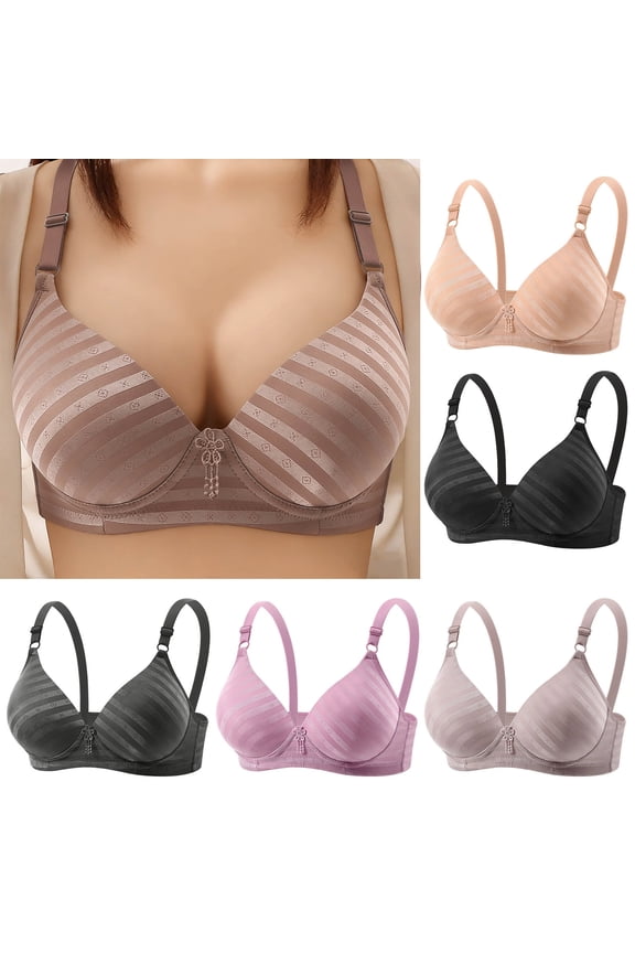 Women Wireless Front Closure Bra Full Support Non Padded Soft Breathable Comfort Bra for Everyday Wear and Sleep