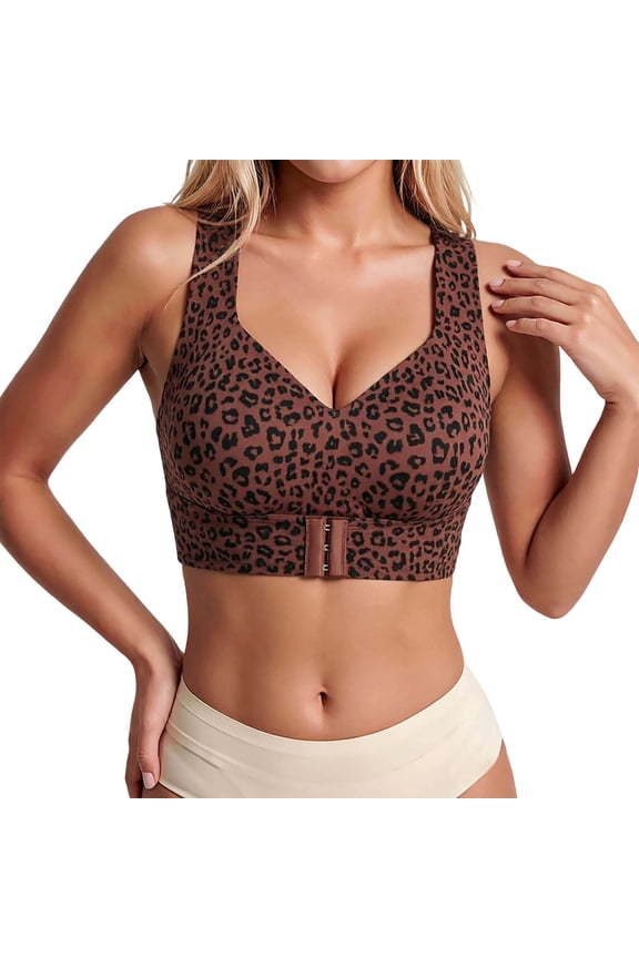 Women Wireless Jelly Bra Plus Size Push Up Comfortable Bra, Front Hook Closure Full Coverage Minimizer Seamless Everyday T-Shirt Bra, No Underwire Support Bra for Large