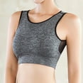 thumbnail image 1 of Women Wireless Mesh Stitching Bra Quick-drying Yoga Sports Underwear Breathable Shockproof Padded Athletic Bras Fitness Tops Vest, 1 of 5