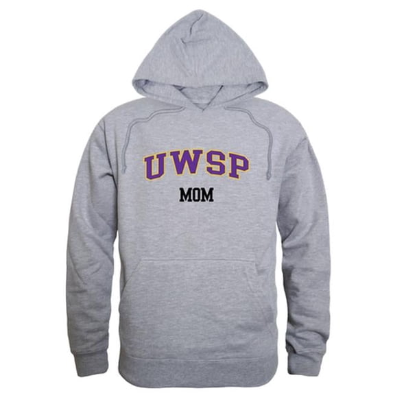 Women Wisconsin Stevens Point Pointers Mom Hoodie, Heather Grey - Small