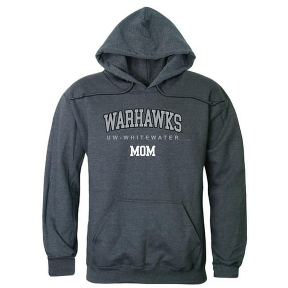 Women Wisconsin Whitewater Warhawks Mom Hoodie, Heather Charcoal - Large