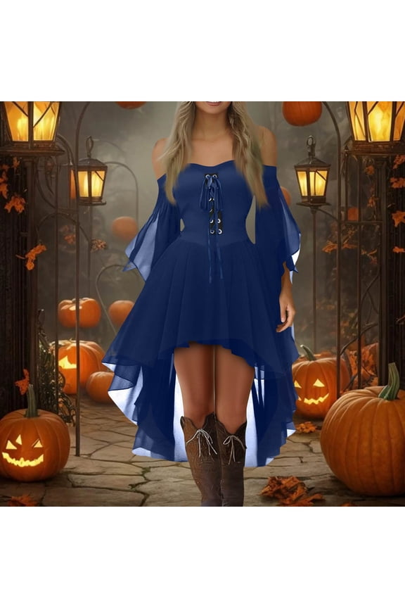 Women Witch Dress Halloween Costumes Woman 2025 Renaissance Medieval Vampire Butterfly Sleeve Mesh Gothic Outfit