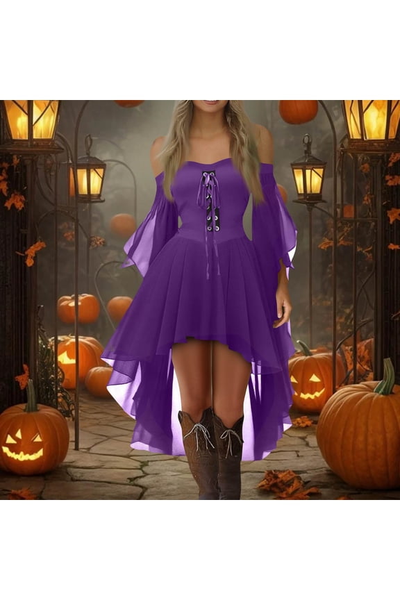 Women Witch Dress Halloween Costumes Woman 2025 Renaissance Medieval Vampire Butterfly Sleeve Mesh Gothic Outfit