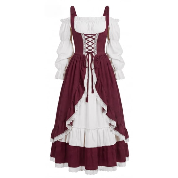 Women Witch Dress Halloween Costumes Woman 2026 Renaissance Medieval Vampire Butterfly Sleeve Mesh Gothic Outfit Gothic Cold Shoulder Midi Witch Dress