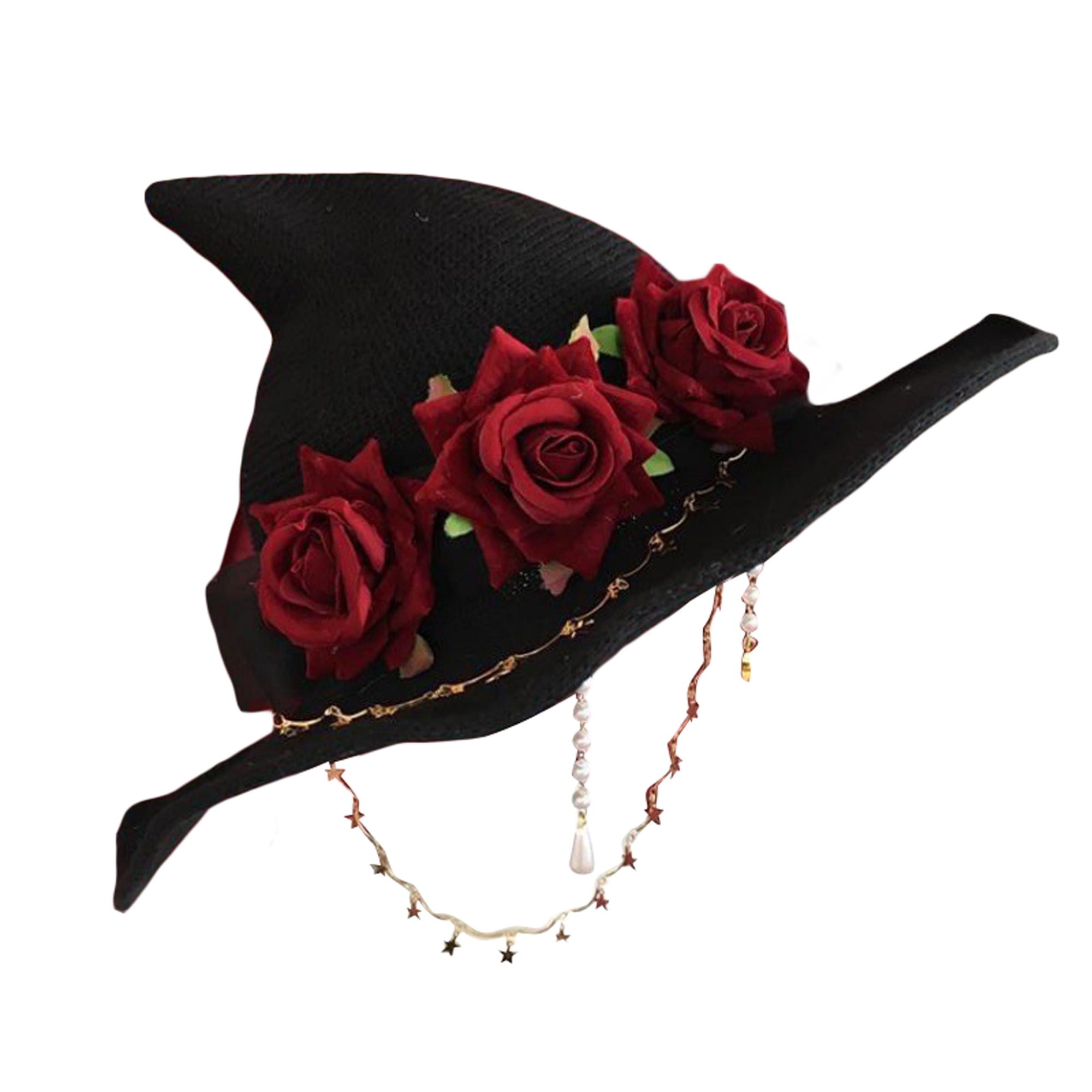 Women Witch Hat, Vintage Rose/Bow Halloween Hat Party Hat for Cosplay