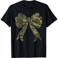 thumbnail image 1 of Women Woodland Camouflage Coquette Bow Hunting T Shirt Size S-5XL, 1 of 5